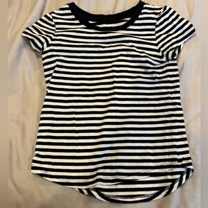 Cat & Jack Black and White Striped Tee